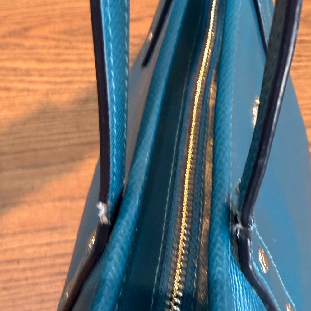 Coach Teal Pebbled Leather City Tote Shoulder Bag - Perfect Work Bag 🏙️ - Picture 5 of 13